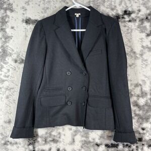 J Crew Jacket Double Breasted Womens Size 6 Black Wool Office‎ Career Business